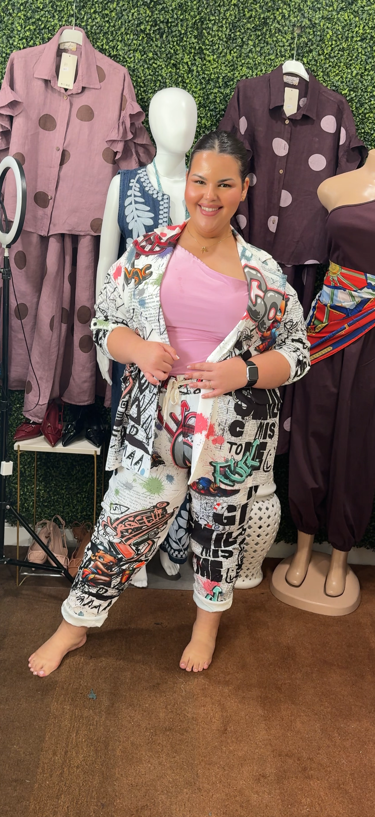 Set plus size jogger y blazer