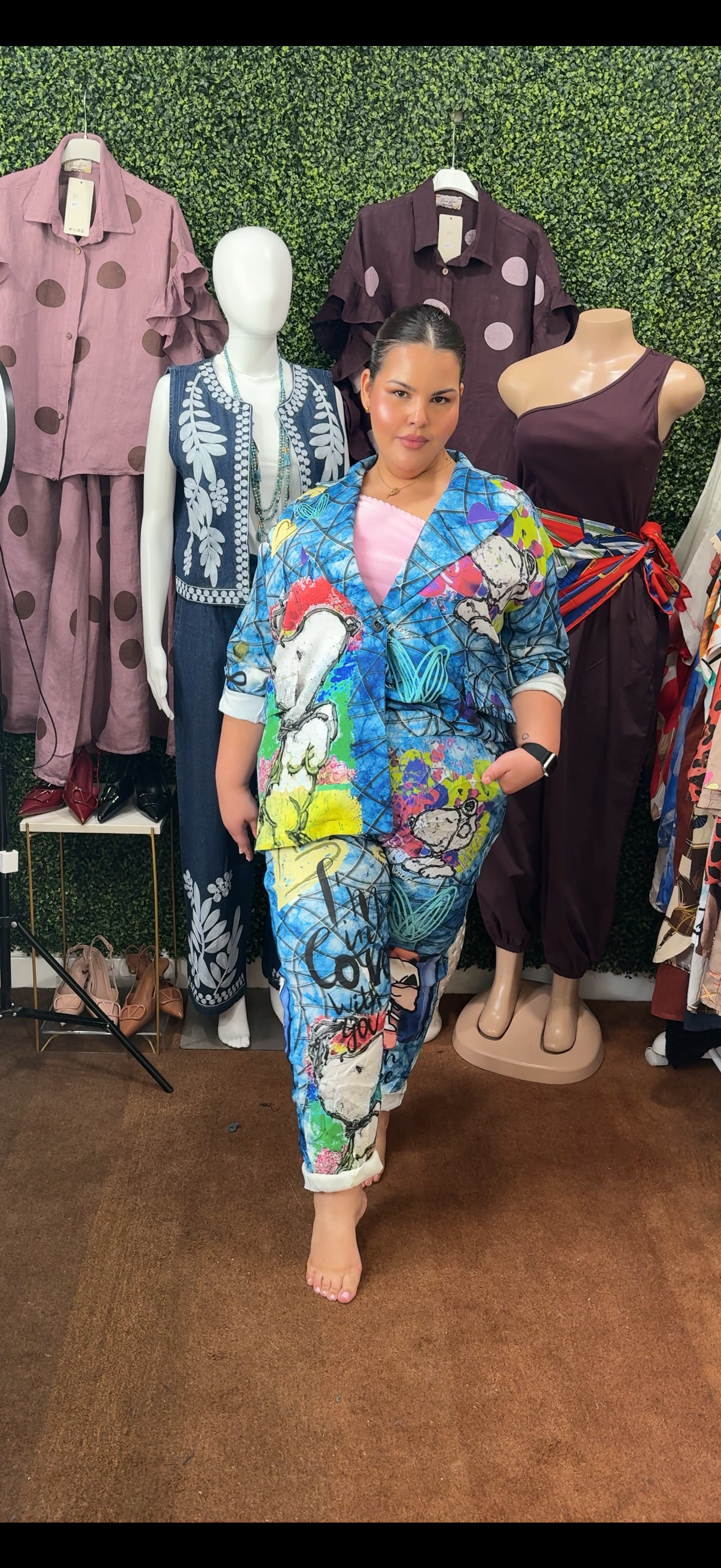 Set plus size jogger y blazer